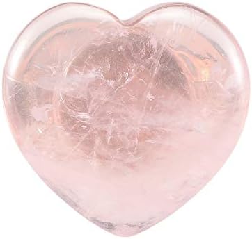 Yoptıon 6 Set Kalp Şeklinde Gül Kuvars Peçete Halkaları, doğal Kristal Taş Peçete halkası Tutucular Düğün sevgililer Günü Partileri