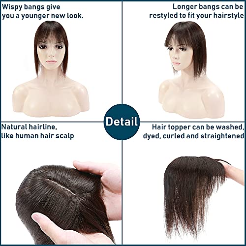 SEK Patlama ile 100 % gerçek insan saçı Toppers 150 % Yoğunluk İpek Taban Klip Taç Topper Üst Saç Parçaları ile Kadınlar için