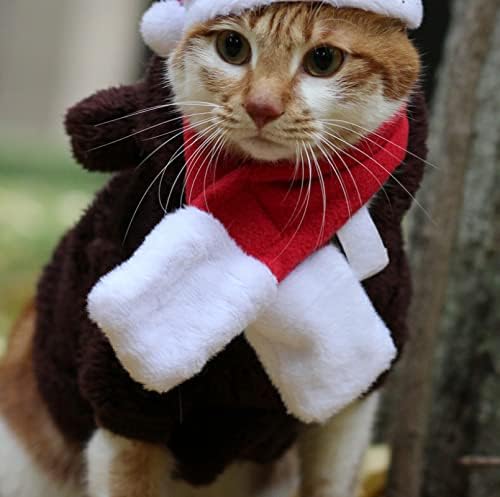Şanslı küçük evcil Hayvan Malzemeleri Noel Şapka Eşarp Seti Kedi ve Köpek Küçük Evcil Hayvan Şapka ve Eşarp Takım Elbise