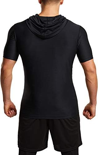 TSLA 3 Paket erkek Kısa Kollu Kazak Hoodies, Kuru Fit Koşu Egzersiz Gömlek, Atletik Fitness & Gym Gömlek