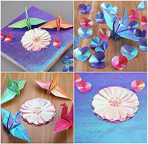 Renk Origami Seti 50/100/200 Yaprak 10 Renkler Glitter Origami Kağıt, renkli Origami Sparkly Kağıt Prim Zanaat Origami için
