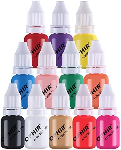 OPHIR 12 Renkler Nail Art Mürekkepleri Airbrush Boya Akrilik Boya Oje / Pigmentler için Model Hobi, Zanaat, Deri ve Ayakkabı