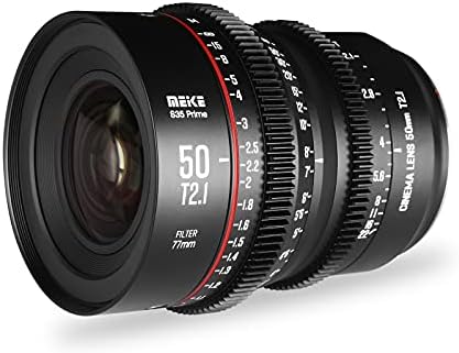 MEKE 50mm T2. 1 Süper 35 Başbakan Manuel Odaklama Sinema Lens için EF-Montaj Cine Kamera ile Uyumlu Canon C200 C300 II, kırmızı