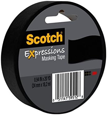 Scotch Expressions Maskeleme Bandı, 3 Çekirdek, 1 x 20 Yd, Siyah