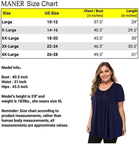 MANER kadın Artı Boyutu Üstleri Kısa Kollu Flowy Gömlek Casual Bluzlar Tunik Üstleri L-4XL