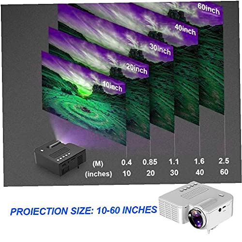 Muzrunq & Mini Taşınabilir Projektör & Mini Video Projektör Taşınabilir Cep Telefonu Sineması Film Projeksiyon Cihazı Siyah