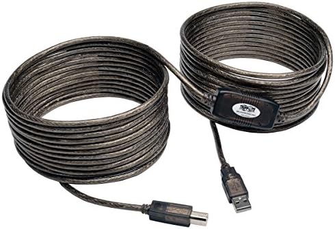 Tripp Lite USB 2.0 Yüksek Hızlı A / B Aktif Tekrarlayıcı Kablosu (M/M) 25 ft. (U042-025) Gümüş