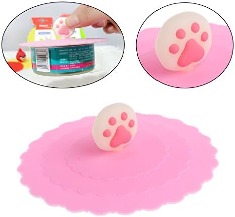 tegongse Pet Can Kapakları, Pet Gıda Silikon Depolama Kapağı Taze Kapak Köpek Kedi Kullanımlık Renk Rastgele