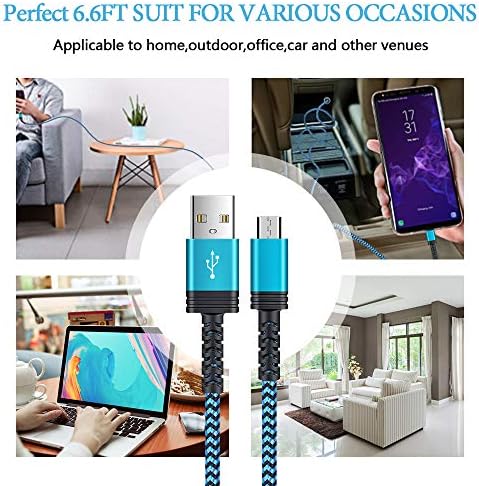 Mikro USB Kablosu 6ft Uzunluğunda, AILKIN En İyi Yedek USB'den Mikro USB'ye Android Kablosu Kindle Fire Tabletleri ve Kindle