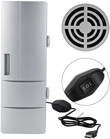 USB Mini Buzdolabı, Soğutma ve Isı Fonksiyonlu Kompakt Buzdolabı İçecek İçecek Kutuları Kozmetik Soğutucu, Ofis Masaüstü PC