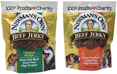 Newman'ın Köpekler için Kendi Sığır Eti Sarsıntılı İkramları, 2 Lezzet Paketi, Orijinal Tarif ve Sığır Eti ve Tatlı Patates