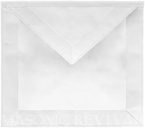 Masonik Revival - Bordürlü Beyaz Aday Üye Önlüğü (14 x16, Kuzu Derisi)