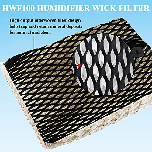 Funmıt Nemlendirici Fitil yedek filtre Filtre E Holmes HWF100 Bionaire BWF100 Sunbeam SF235 Serisi Nemlendirici (4 Paket)