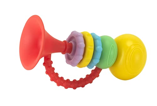Infantino Baby's 1st Teethe and Play Music Set-Baby Essentials 4 Parçalı Hediye Seti, Duyusal Stimülasyon ve Motor Gelişimi