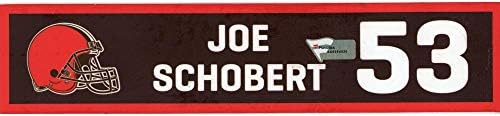 Joe Schobert Cleveland Browns Oyuncu-2019-20 NFL Sezonundan 53 numaralı Kahverengi İsim Levhası-NFL Oyunu Kullanılmış Stadyum