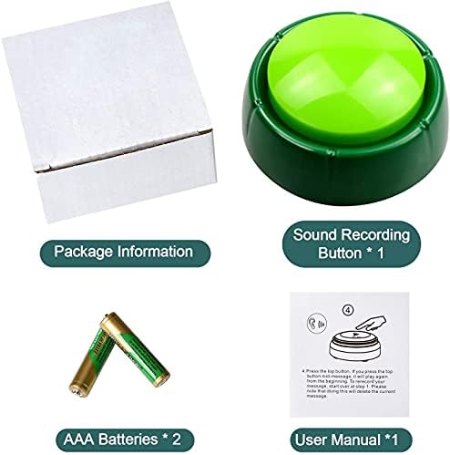 Kaydedilebilir Ses Düğmesi, Ses Kaydedici Düğmesi Kolay Düğme İyi Ses Kalitesine Sahip Komik Hediye (Yeşil)
