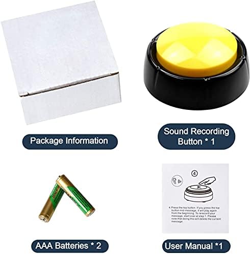 Kaydedilebilir Ses Düğmesi, Ses Kaydedici Düğmesi Kolay Düğme İyi Ses Kalitesi ile Komik Hediye (Sarı)