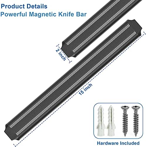 kychenBase Manyetik Bıçak Tutucu için Duvar, 15 İnç Manyetik Bıçak Şerit, güçlü Manyetik Bıçak Bar Raf olarak Çok Amaçlı İşlevselliği