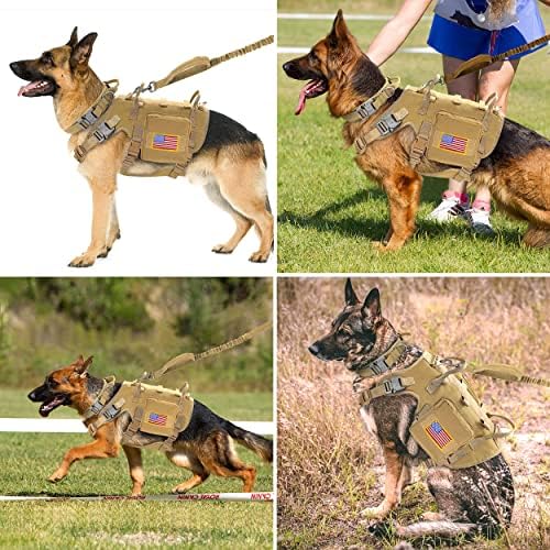 Forestpaw Taktik Köpek Yelek Koşum ve Kolay Kontrol Eğitim köpek tasması Bungee Köpek Tasma Seti Hiçbir Çekme Askeri Köpek