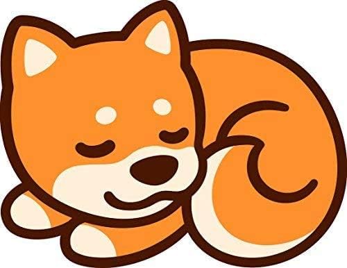 Sevimli Sevimli Tatlı Uyku Shiba Inu Yavru Köpek Karikatür Vinil Sticker (4 Geniş)