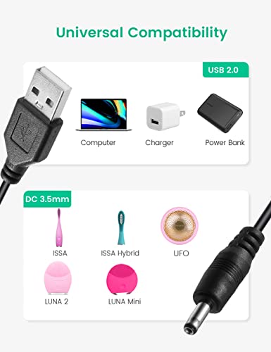 Luna şarj kablosu Değiştirme için FOREO Luna Mini Yüz Temizleyici, ISSA Elektrikli Diş Fırçası, UFO, USB şarj aleti Kablosu