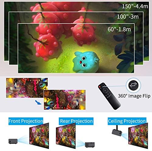 Taşınabilir Bluetooth WiFi Projektör için Açık Film Ev Sineması Oyun, Mini Akıllı Android TV Projektör Desteği Kablosuz Full