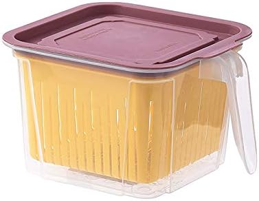 Guolarizi Mutfak Mühürlü Kutu Şeffaf Plastik Saplı Gıda Buzdolabı Depolama Kapaklı Mutfak, Yemek ve Bar (Sarı)