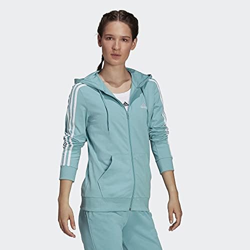 adidas Kadın Essentials Tek Jersey 3 Çizgili Tam Fermuarlı Kapüşonlu Sweatshirt