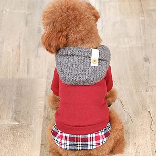 Evcil hayvan pamuklu giysiler satın alın köpek Giysileri Köpekler için Sıcak Kapüşonlu Pamuklu Ceket Sıcak hoodie (Renk: Kırmızı,