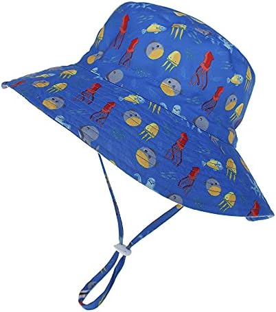 Bebek Erkek Kız Geniş Ağız Çene Kayışı Kova Şapka UPF 50 + Güneş Koruma Ayarlanabilir Yaz Plaj Safari balıkçılık şapkası