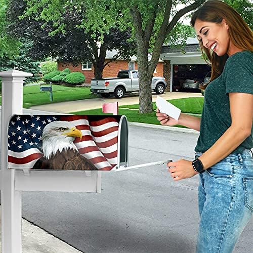 Oasısdream Kartal Amerikan Bayrağı Posta Kutusu Kapakları Manyetik Sonrası Mektup Kutusu Kapak Ev Bahçe Yard Açık Yurtsever