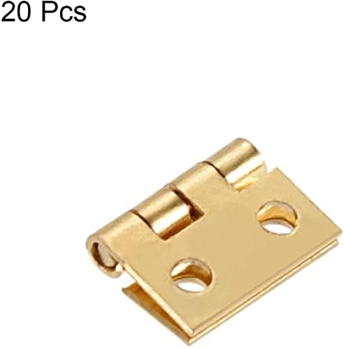 KFıdFran 0.32 inç Mini Menteşe Mücevher Kutusu Ahşap Kutu Menteşeler Bağlantı Parçaları Altın Düz 20 adet (0,32 Zoll Mini Scharnier