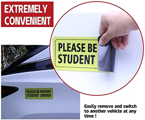 JUSTTOP Öğrenci Sürücü Mıknatıs Güvenlik Işareti, 9X3. 5 inç Otomobil Araç Yansıtıcı Işareti Etiket Tampon Yeni Sürücüler için