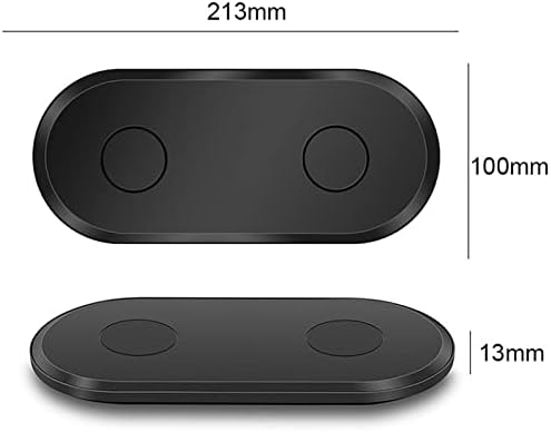 BGYPT 2in1 Kablosuz Şarj için Cep telefonu izle kulaklık Çift Hızlı Şarj Pad (Renk: Siyah)