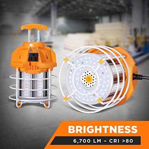 IR Uzaktan Kumandalı 60W LED Geçici İnşaat İş Işığı-7.000 lm 5000K Gün Işığı Beyaz - 200W MH Eşit Taşınabilir Ticari Linkable