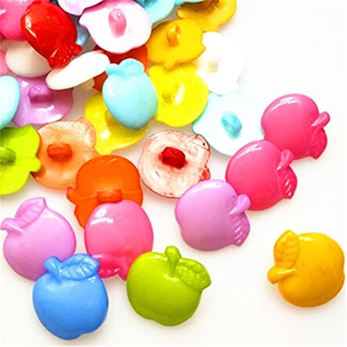 SNHAGHUS Düğmeler 50/100 adet/paket 1617mm Mix Renk Apple Plastik Dikiş Bebek Bebek Bezi Aplikler (Boyut: 100 ADET)