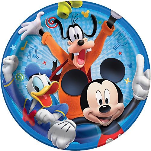 Disney Mickey Roadster Yuvarlak Akşam Yemeği Partisi Kağıt Tabaklar, 9, 8 Ct.