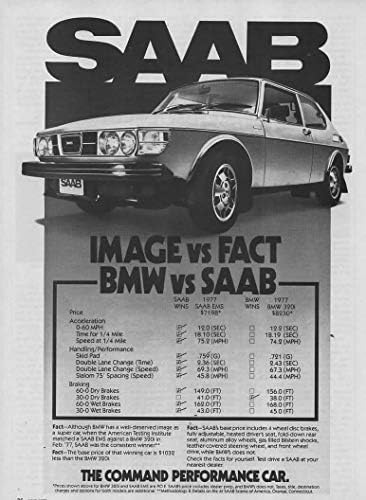 3 Orijinal Dergi Basılı Reklam ve Makale Seti: 1977-1978 Saab EMS 5 Kapılı Sedan, Bmw'yi Yenen Bağırsaklar-Daha İyi Bir Aile
