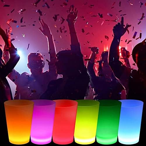 TAOTİE Eğlenceli Çok Renkli Karanlıkta Parlayan Partiler için LED ışıklı Bardak, Yanıp Sönen İçme Bardağı Kupaları, ışıklı