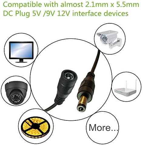 DZYDZR 5 adet 5.5 mm x 2.1 mm Y Splitter Kablo 1 Kadın 2 Erkek Splitter 2 Yollu DC Güç Kablosu için LED Şerit-CCTV Kamera-Araba-Monitörler