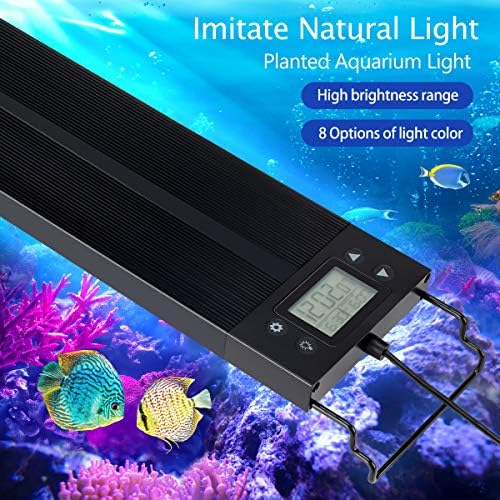 Zamanlayıcı ile LED akvaryum ışığı, Uzatılabilir Parantezli Otomatik Açma / Kapama Balık Tankı Işığı 12 18 24 30 36 Tatlı Su