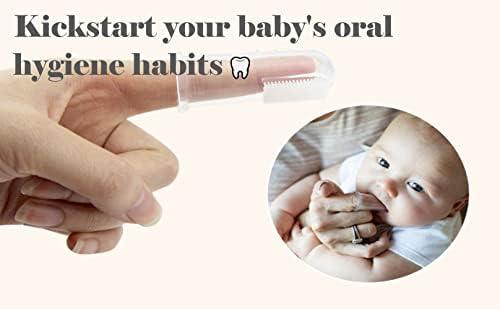 haakaa Silikon Bebek Parmak Diş Fırçası Seti - Ultra Yumuşak Kıllar için Bebek Oral Sakız Temizleme / Bebek Diş Çıkarma Eğitim