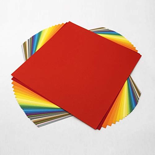 [Taro'nun Origami Stüdyosu] TANT Büyük 10 İnç Çift Taraflı 50 Renk 50 Yaprak Kare Kolay Kat Premium Japon Kağıt Origami Sanatçısı
