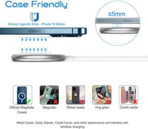 Innens Mag-Safe Kablosuz Şarj Cihazı ile Uyumlu, 15W Hızlı Kablosuz Şarj Pedi iPhone 12/12Pro/12Pro Max/SE/11 Pro Max/XR/8