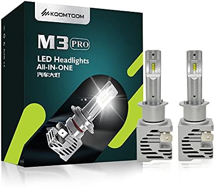 KOOMTOOM Mini All-in-One H1 Led far lambaları ZES Çip Kablosuz Plug-N-Play Yüksek Güç LED ampul Kitleri ile Fan 12000Lm 55