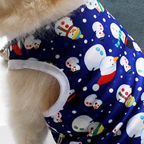 Yirtree Pet Giyim Cosplay Noel Serisi Desen Sevimli Pet Yelek Kostüm Pet Malzemeleri Koyu Mavi L