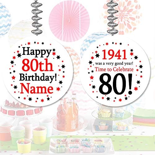 Partypro tarafından 1941 80. Doğum Günü Özel Dangler (3 / Paket)