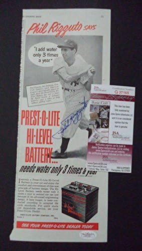 Phil Rizzuto Ny Yankees İmzalı İmzalı Vintage Reklam Jsa Coa g37165-MLB İmzalı Çeşitli Ürünler