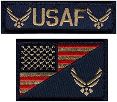 Miltacusa ABD Bayrağı Hava Kuvvetleri Bastırılmış Kanca Raptiye Yama (2 ADET Paket AF07-MT8)