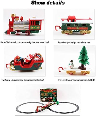 2020 Yeni Noel Tren Seti|Işık ve Müzikli Elektrikli Tren Oyuncak Seti / Noel Ağacı için Pille Çalışan Buharlı Tren / Demiryolu